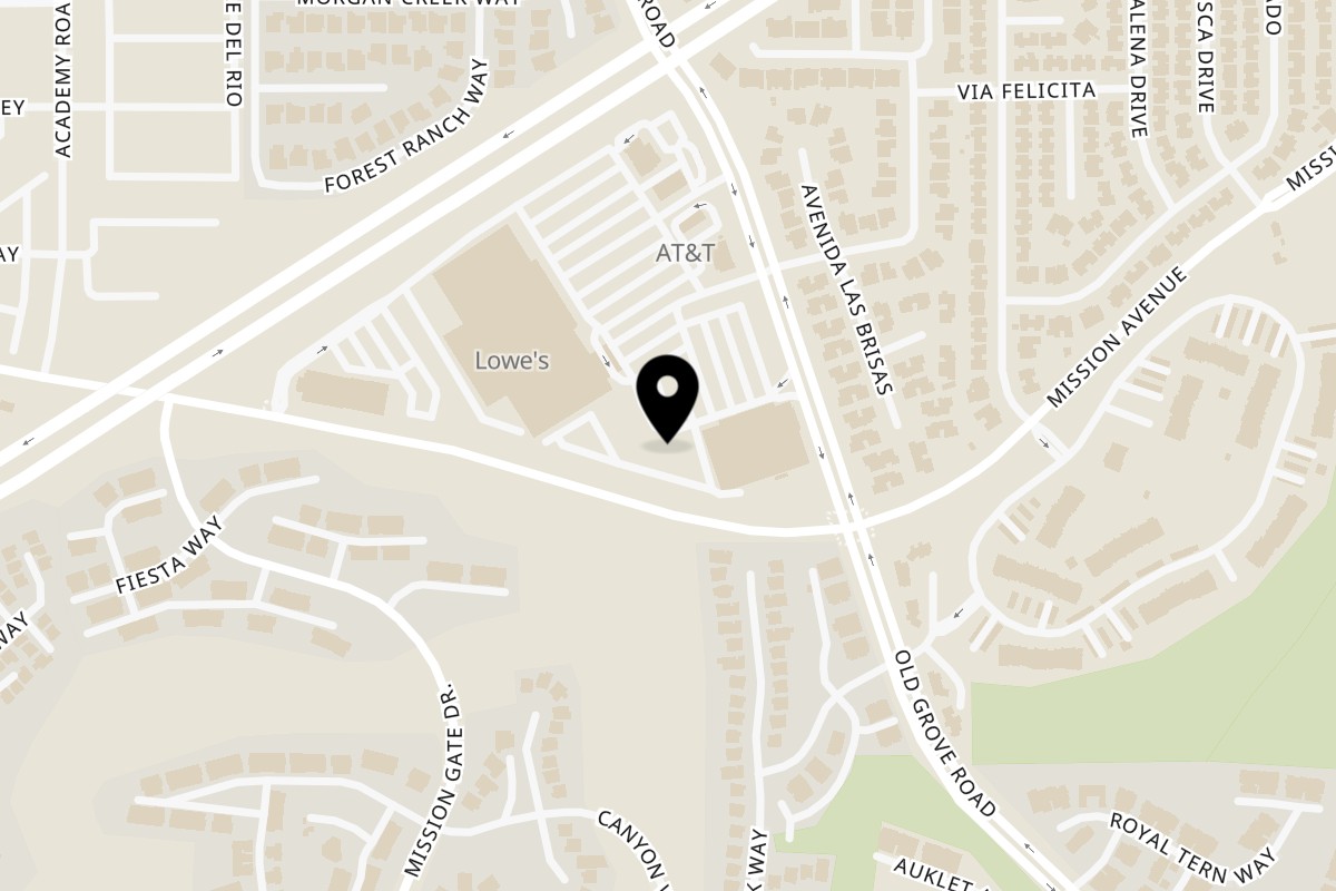 Map showing the location of Turmeric Hut on 125 Old Grove Rd STE-4 in Oceanside